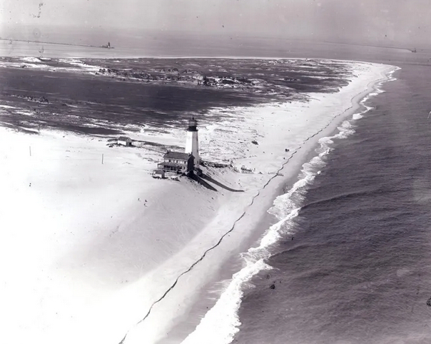 The history of the Cape Henlopen Lighthouse into the 1920s is well documented, including a series of aerial photographs on file at Hagley Museum in Wilmington.